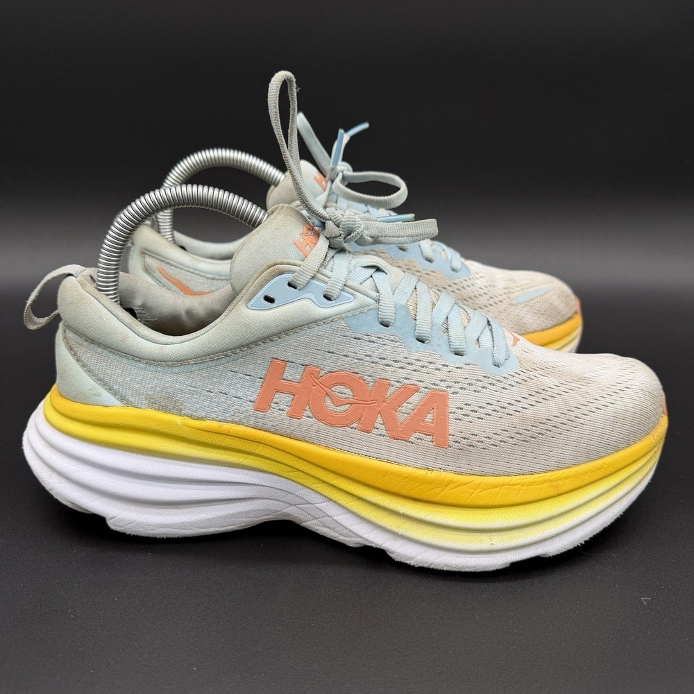Hoka One One Bondi 8 Women's 8.5 B Shoes Blue Running Sneakers 1127952 SSCA